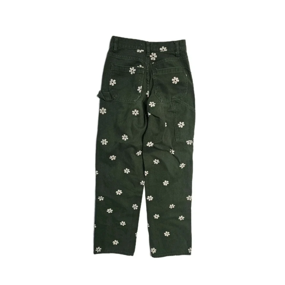 Pacsun Baggy Carpenter Floral Pants, Women's, Size 22 Green Floral - Picture 2 of 5
